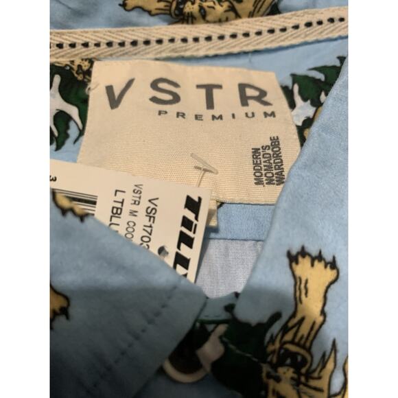 VSTR PREMIUM Mens Blue Bob Cat Print Size XXL Cotton Button Down Shirt Novelty - Picture 6 of 7